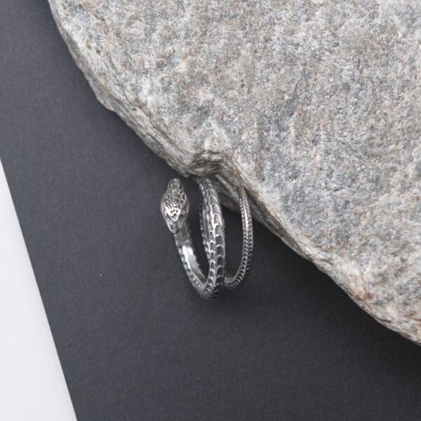 snake ring, silver ring, open ring, adjustable ring, s925 sterling silver ring - Image 7