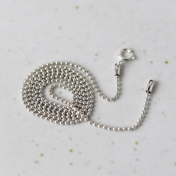 bead chain necklace, ball chain necklace, s925 sterling silver necklace, oxidized silver necklace