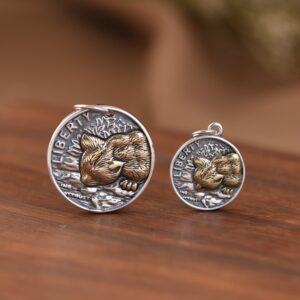 cat pendant, round pendant, s925 sterling silver pendant