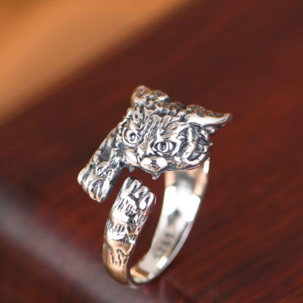 cat ring, cute ring, silver ring, open ring, adjustable ring, s925 sterling silver ring