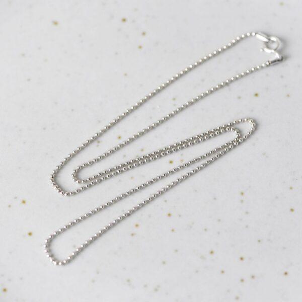bead chain necklace, ball chain necklace, s925 sterling silver necklace, oxidized silver necklace - Image 2