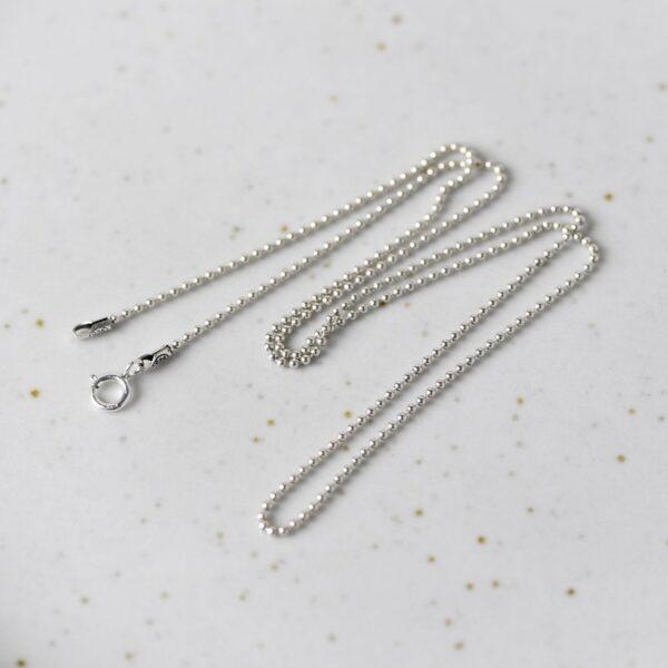 bead chain necklace, ball chain necklace, s925 sterling silver necklace, oxidized silver necklace - Image 3
