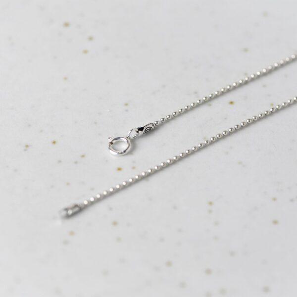 bead chain necklace, ball chain necklace, s925 sterling silver necklace, oxidized silver necklace - Image 4