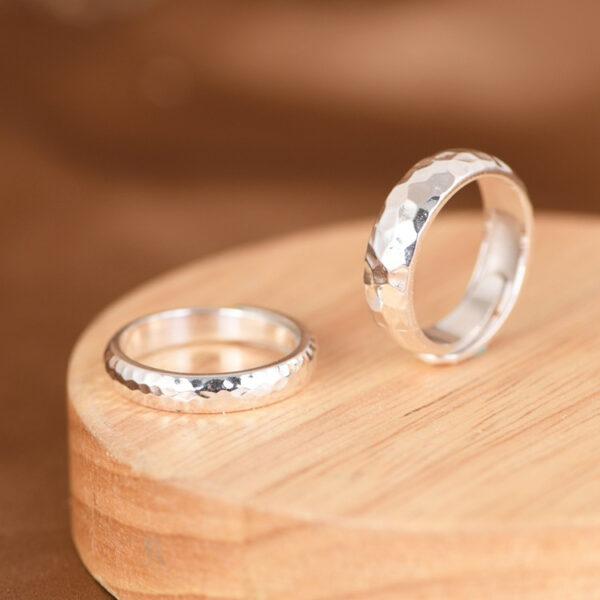 simple ring, uneven surface ring, silver ring, open ring, adjustable ring, s999 pure silver ring - Image 6