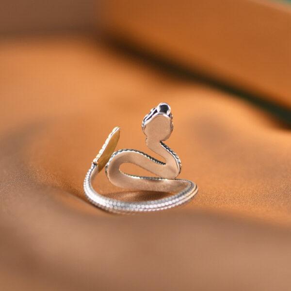 Rattlesnake ring, snake ring, silver ring, open ring, adjustable ring, s925 sterling silver ring - Image 6