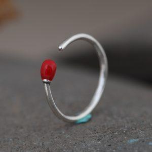S925 Sterling Silver Minimalist Matchstick Style Adjustable Open Plain Band Ring