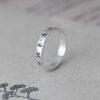 S925 Sterling Silver Minimalist Six-Syllable Mantra Adjustable Open Women Ring