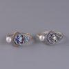 Retro S925 Sterling Silver Cloisonne Enamel Peony Flower Ring Inlaid with Pearl
