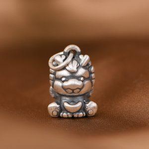 Small S999 Fine Silver Baby Dragon Pendant