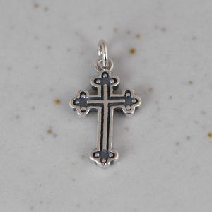 Small S925 Sterling Silver Retro Cross Pendant