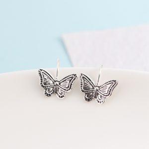 S925 Sterling Silver Butterfly Drop Earrings