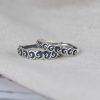 S925 Sterling Silver Minimalist Auspicious Cloud Motif Adjustable Open Ring