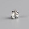 Small S999 Fine Silver Cute Kitten Bell Pendant