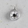 Small S999 Fine Silver Six‑Syllable Mantra Pattern Donut Pendant