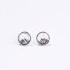 S925 Sterling Silver Minimalist Mountain‑Sea Vow Eternal Love Stud Earrings