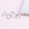 S925 Sterling Silver White Shell Flower CZ Pendant Stub Earrings