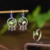 S925 Sterling Silver Lily of the Valley Flower Ring Drop Earrings